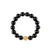 Colección Serie de Cuentas de Cristal de Obsidiana, Pulseras de Círculo Único de Múltiples Tamaños para Hombres y Mujeres, Estilo Simple y Versátil, Al por Mayor