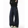 Pantalones de pierna ancha para mujer talla grande 150 kg, pantalones deportivos casuales holgados finos de primavera y otoño, pantalones de chándal rectos de alta calle americana