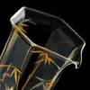 Taza de té de cristal de bambú dorada y plateada, Accesorio para juego de té resistente a altas temperaturas, Taza uniforme, Taza individual para el mar de té, Taza hexagonal alta para compartir té, Pieza única