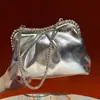 Nuevo bolso de noche de moda transfronterizo, bolso de mano plisado versátil brillante, bolso cruzado simple, bolso de mano de strass para mujer