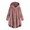 Ebay2026 Invierno Nueva Moda para Mujer Estilo Europeo y Americano Top de Felpa Sin Botones Laterales, Chaqueta de Color Sólido de Marca Irregular de Moda