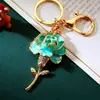 Chaveiro de Flor Rosa de Corda Trançada para Carro de Mulheres, Argola de Chaveiro Pingente de Bolsa de Metal, Presente Criativo Atacado Aliexpress