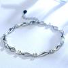 Pulseira de amor de cristal diamante banhada a prata Zhen Rong feminina versão coreana de personalidade simples doce direto da fábrica uma geração de cabelo