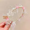 Guirlanda Infantil Acessórios de Cabelo Princesa Super Fada Menina Flor Pérola Fita Tiara Doce Daminha Floco de Neve Aro de Cabelo Popular