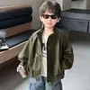 Jaqueta de Couro com Gola Alta e Botões para Meninos, Estilo Coreano, Jaqueta Cool e Estilosa para Crianças Pequenas e Crianças Jovens, Roupa de Motociclista