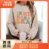 Luneh Camiseta Casual para Mujer con Estampado de Slogan Cuello Redondo Manga Larga S