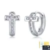 Pendientes de Cruz de Plata de Ley S925 Europeos y Americanos Transfronterizos, Accesorios de Oreja Personalizados de Nicho, Fabricante Fuente de Joyería de Comercio Exterior
