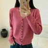 Cárdigan de punto calado con cuello en V para mujer, nuevo diseño primavera y otoño 2026, holgado, suave, chaqueta suéter versátil