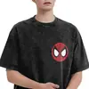 Camiseta de Pareja Transfronteriza Aliexpress Hombre Araña Mickey Camiseta de Champú Moda Verano Camiseta Estampado Retro Ropa de Algodón Regalo