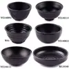 Mesa para Fondue Estilo Japonés Vajilla Creativa de Plástico Plato Negro para Snacks de Salsa de Soja Dim Sum Plato de Melamina Imitación Porcelana Tazón para Salsa Plato de Condimentos