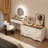2026 Nuevo Tocador de Madera Maciza Dormitorio Simple Moderno Pequeño Estilo Crema Mesita de Noche Mesa de Maquillaje Tocador Gabinete Integrado