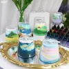 Paquete de Materiales para Velas de Pintura con Arena Velas Creativas de Pintura con Arena Paisaje Taza de Pintura al Óleo Vela Arena de Colores Hecha a Mano Vela Flor de Hielo Sin Llama DIY