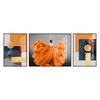 Pintura decorativa de lujo para sala de estar, moderna y minimalista, para sofá, fondo de pared, triple pintura atmosférica abstracta, naranja, personaje naranja, pintura colgante.