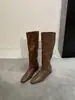 Versión de piel de oveja~Botas altas de equitación negras de nuevo estilo 2026 para mujer, con punta cuadrada, adelgazantes y con aumento interno de altura