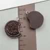 Juguete de Comida Simulada Resina Oreo Pastel de Chocolate Donut Colgante Llavero DIY Adorno Colgante Accesorios