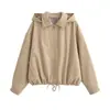 Colección Otoño 2026: Chaqueta Cortavientos con Capucha Khaki de Moda Callejera Transfronteriza para Mujer Europea y Americana w09 70133
