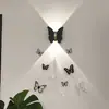 Pegatinas de Pared de Mariposas Sala de Estar Dormitorio Luz de Inducción de Mariposa Lámpara de Pared Estéreo 3D Atrezzo Decorativo Accesorios para el Hogar
