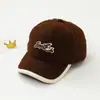 Boné de beisebol com a letra SMILE para meninos e meninas, chapéu de inverno à prova de vento e quente para crianças