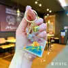 Llavero Creativo Serie Océano Relleno de Aceite Pez Payaso Estrella de Mar Pez Pequeño Colgante de Bolso Decoración de Llavero