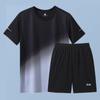 Ropa deportiva de secado rápido para hombre, de seda helada, para otoño e invierno, de manga corta, para correr por la mañana, con plumas, para entrenamiento de baloncesto