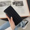 Cartera Larga para Mujer 2025 Nuevo Estilo Coreano Simple y a la Moda Bolso de Mano Tejido de Gran Capacidad Personalizado con Cremallera Bolsa para Teléfono Móvil