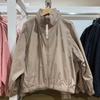 Japonês Único Dia Único Primavera e Outono Feminino Algodão Gola Solta Jaqueta Casual Fino Zíper Com Capuz Jaqueta Curta 46218