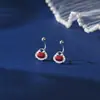 Pendientes de Plata de Ley S999 Candado Ruyifu Animal del Año Nuevo 2025 Pendientes Retro Pendientes Cierre de Rosca Mayoreo