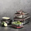 Caja para Conservar Alimentos Frescos de Acero Inoxidable 304, Cuadrada, Sellada, Hermética, Fiambrera con Tapa, Caja de Almacenamiento para Refrigerador de Gran Capacidad