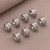 Espaçadores de Roda com Contas de Ouro 18K Preenchido Preserva Cor Microincrustados Zircônia Cobre Revestido Contas Espaçadoras de Diamante Redondo Acessórios para Pulseira DIY Feitos à Mão