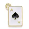Cuadrado con Forma de Corazón Flor de Ciruelo Carta de Póker Aleación Esmalte Accesorios DIY Colgante para Collar Pulsera Joyería Colgante Hecho a Mano
