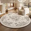 Tapete Redondo para Sala de Estar, Estilo Creme, Impermeável e Resistente a Manchas, Adequado para Quarto, Cabeceira, Closet, Cadeira, Cadeira de Balanço, Tapete Antiderrapante