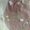 Ropa Bordada Floral para Niños en Stock, Tela Hanfu con Bordado 3D, Nuevo Estilo Fresco, Vestido de Tul para Boda, Tela de Malla