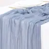 Novos produtos transfronteiriços Caminho de mesa enrugado Gaze Toalha de mesa translúcida Toalha de mesa para festa de feriado Toalha de mesa de casamento Twist Caminho de mesa enrugado