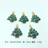 Pingentes de Natal em Desenho Animado, acessórios de joias em liga metálica com esmalte a óleo, colares, pulseiras DIY feitos à mão, pingentes de boneco de neve e floco de neve atacado