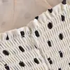Vestido con Tirantes Estilo Retro Francés Dulce Estampado de Lunares Aspecto Adelgazante Cinturón en la Cintura Falda Corta Nuevo Otoño 2025 para Mujer
