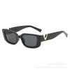 Europa y Estados Unidos moda transfronteriza retro gafas de sol en forma de V personalidad montura estrecha sentido de alta gama Joker gafas de sol con protección UV al por mayor