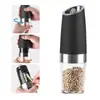 Modelo de carregamento transfronteiriço USB moedor de temperos sal marinho indução por gravidade moedor de aço inoxidável cozinha moagem granular