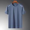 Camiseta de Hielo para hombre manga corta verano holgada mediana edad y anciano papá 2021 Nuevo Verano Hielo Seda ropa de secado rápido