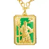 Ouro de Areia Vietnamita Pingente Dourado Agressivo Masculino Guan Yunchang Pingente Dourado de Imitação Etiqueta de Hangtag Dourada Pingente Banhado a Ouro de Imitação de Jade para Homens