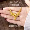Nuevo Collar de Oro Arena Vietnamita Conjunto de Anillo y Pendientes Huecos de Fénix de Moda Tendencia Nacional para Mujer Joyería de Gama Alta de Yiwu