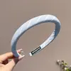 Diadema de Cuadros Azules, Pasador Versátil y Femenino, Diadema de Alta Presión Craneal Estilo Universitario, Nuevo Tocados de Primavera