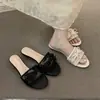 Sandalias de cuña dulces de estilo francés con punta abierta para mujer, primavera-verano 2026, de encaje y malla con lazo, cómodas para el uso diario en exteriores