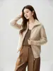 Cárdigan de punto de cachemira de ajuste holgado con doble cremallera para mujer, abrigo suéter de manga larga con cuello alto, punto de arroz, engrosado, estilo simple
