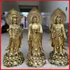 Estátua Grande de Buda Guanyin 1,5m Cobre Puro Pintado Bodhisattva Guanyin Estátua de Buda de Cobre Estátua de Cobre Real Ci Hang Ornamento Atacado
