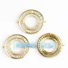Accesorios DIY conector tipo dona chapado en oro de cobre puro microincrustado