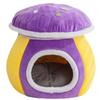 Nido para Gato de Hongo Invierno Engrosado Cálido Conejo Felpa Removible y Lavable Nido para Mascota Nido Redondo Tamaño Pequeño Suministros de Perrera para Perros