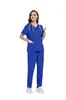 Conjunto de Uniforme Médico para Mujer - Top de Cuello en V y Pantalones de Pierna Recta, Uniforme de Trabajo Unisex, Uniforme Quirúrgico Ajustado, Pijama de Hospital, Varios Colores