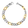Joia Transfronteiriça Corrente Lisa 8mm com Linhas Horizontais Internas, Joia de Mão da Moda e Personalizada, Fabricante de Pulseira de Aço Inoxidável Banhada a Ouro 18K