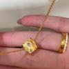 Nuevas Explosiones Medio Antiguo Oro Cepillado Barril de Cintura Ocho Puntas Estrella Collar Cadena de Lana Retro Cadena de Clavícula