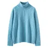 Meia-zip 35% cashmere 2026 outono/inverno novo feminino gola alta meia torcida malha base suéter quente elegante